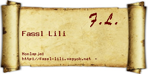Fassl Lili névjegykártya